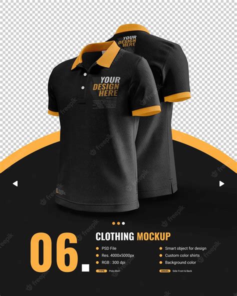 Premium PSD | Mockup male black polo shirt with short arm view side ...