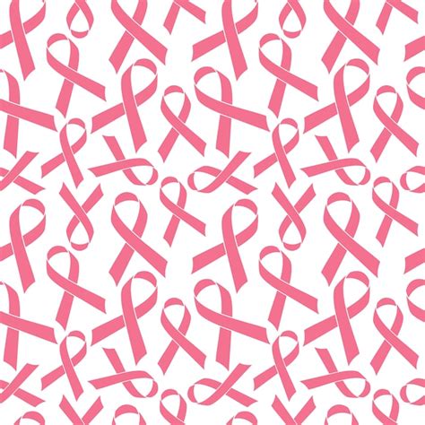 Premium Vector | Pink ribbon seamless pattern cancer medical background.