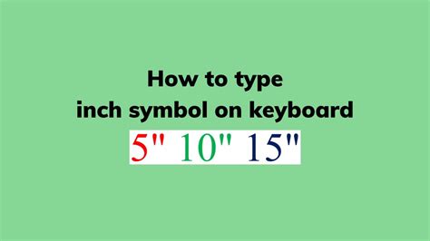 How to type inch symbol on keyboard - YouTube