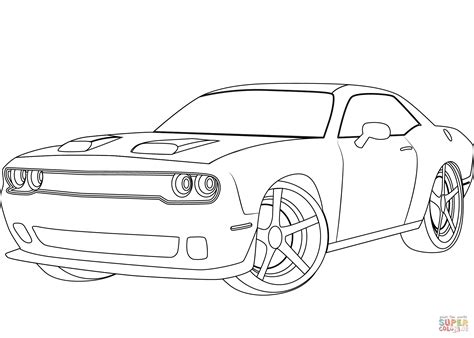 Dodge Challenger Hellcat coloring page | Free Printable Coloring Pages