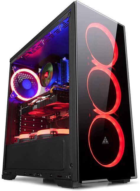 GOLDEN FIELD N17 Computer Case with 3 LED Red Fans PC Gaming ATX Case ...