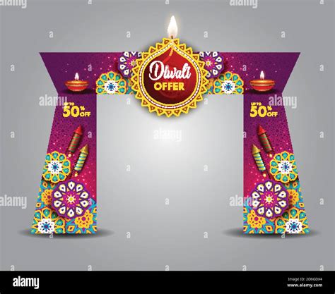 happy Diwali offer entrance arch design front view. use fore printable file. vector illustration ...