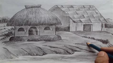 Shading Landscape Drawing at PaintingValley.com | Explore collection of Shading Landscape Drawing