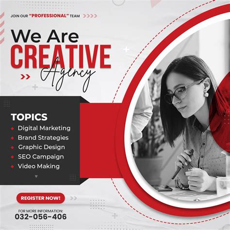 We Are Creative Agency And Corporate Business Social Media Post Banner Design Template