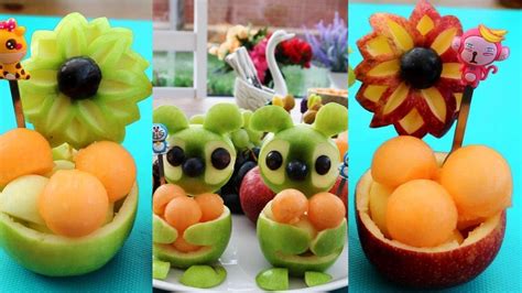 2 Simple Fruit Carving Ideas | Apple Show | Fruit carving, Fruit, Vegetable carving