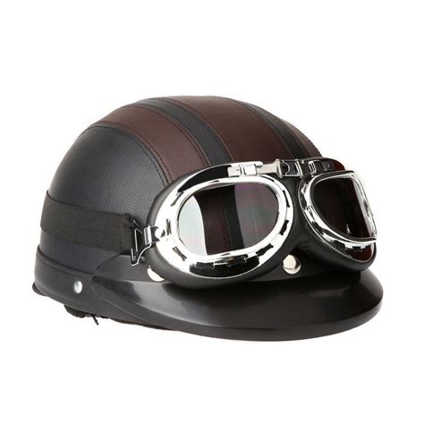 Vintage German Style Helmet with Visor Goggles – Byker Gyrlz