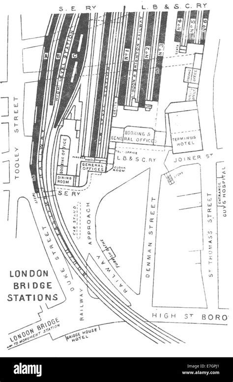 DISTRICT(1888) p143 - London Bridge station (plan Stock Photo - Alamy