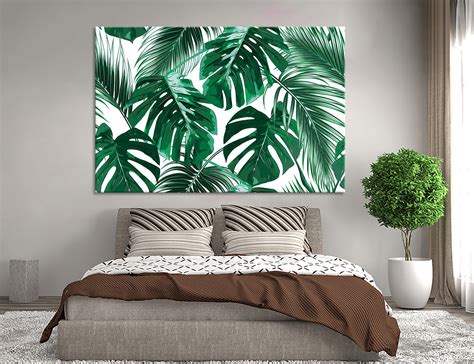 Tropical Palm Leaves Wall Art Palm Leaf Wall Art Canvas Print - Etsy