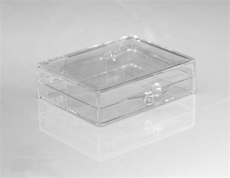 2-1/8 x 1-5/8 x 1/2 Small Plastic Box with Hinged Lid #208 | Thornton Plastics