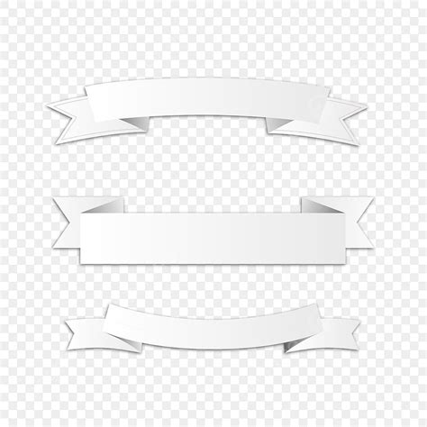 White Ribbon Banner Vector Hd Images, 3 White Ribbon Banner Vector Material, Banner, Scroll ...