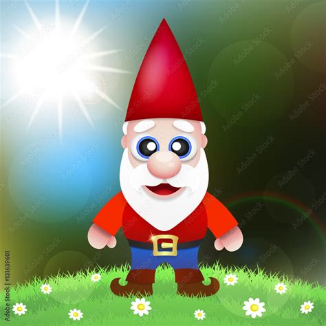 Cute Cartoon Garden Gnomes Stock Vector | Adobe Stock