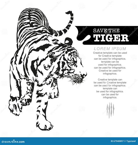 Save Tiger Logo. Save Tiger Save Trees Logo Cartoon Vector | CartoonDealer.com #235690895