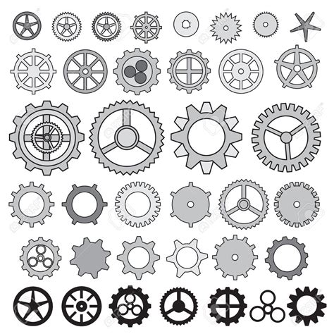 Steampunk gear collection machine gear, wheel cogwheel vector,.. | Steampunk drawing, Steampunk ...