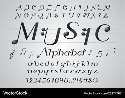 Music note font Royalty Free Vector Image - VectorStock