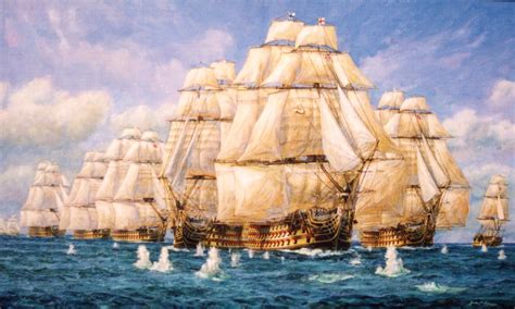 Trafalgar, First Shots - Gordon Frickers Marine Art