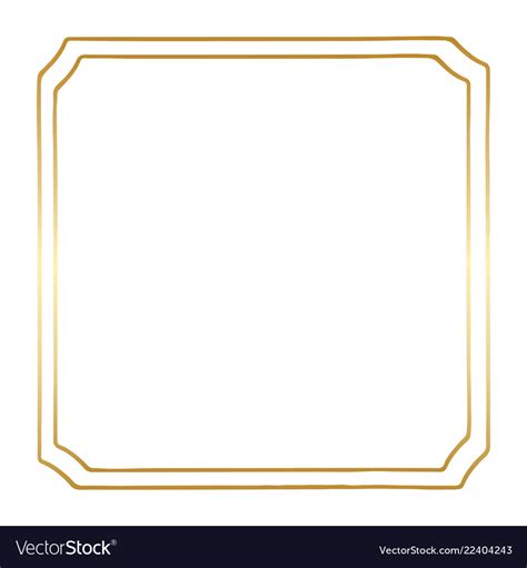 A golden square vintage style border frame Vector Image