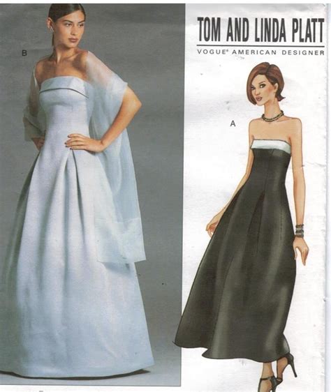 Vogue Pattern 2376 Strapless Evening Gowns and Stole size 14 16 18 ...