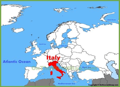 Italy location on the Europe map - Ontheworldmap.com