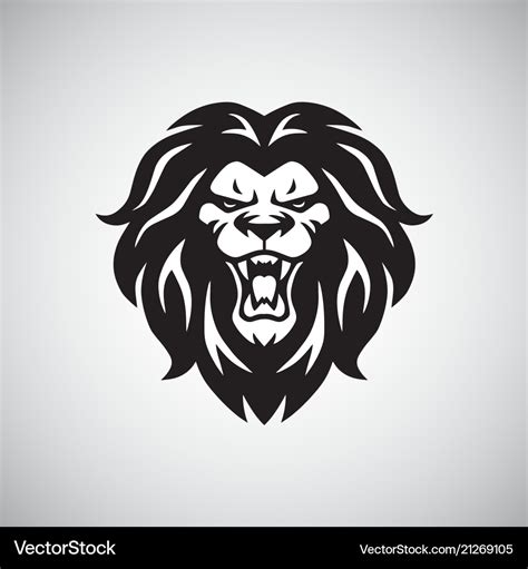 Angry lion roaring logo Royalty Free Vector Image