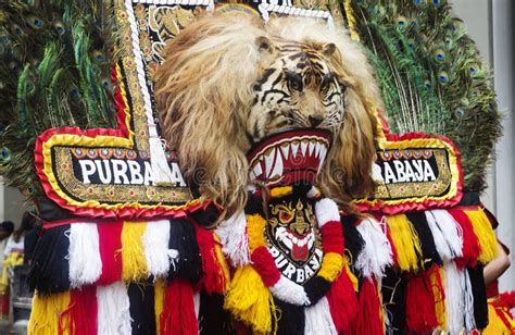 Surabaya, Indonesia, the Traditional Reog Dance. Stock Image - Image of ...