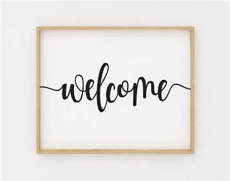 Welcome Sign Welcome Printable Wall Art Black and White - Etsy