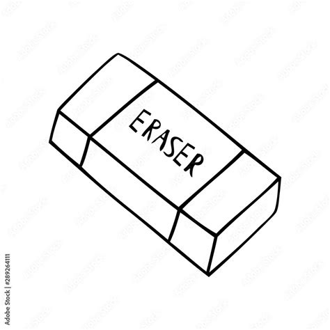 Black and white vector image of eraser with band Stock Vector | Adobe Stock