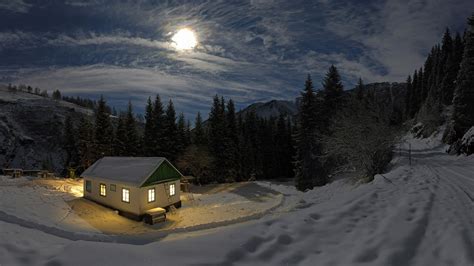 Beautiful Winter Night Wallpaper Free Download