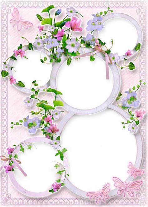 Flower frame collage psd for photoshop | Flower frame, Free photo frames, Photo collage free