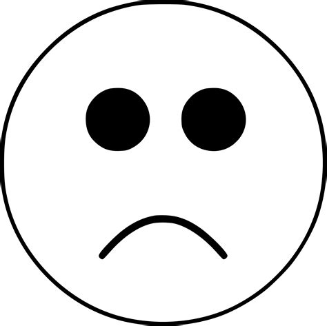 Clipart - Sad smiley emoji face black and white