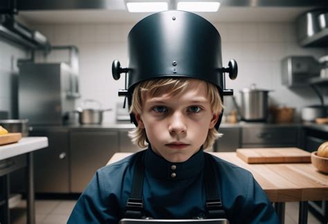 Swedish Boy with Execution Machine in French Kitchen, 2021 | Stable Diffusion Online