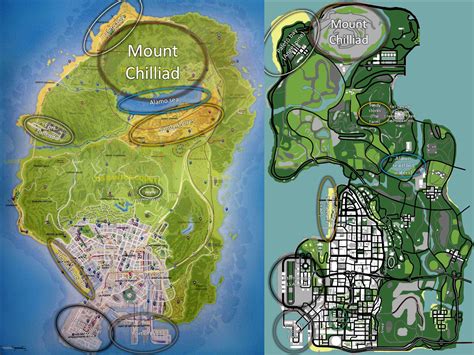 Gta San Andreas Map Vs Gta 5 Map