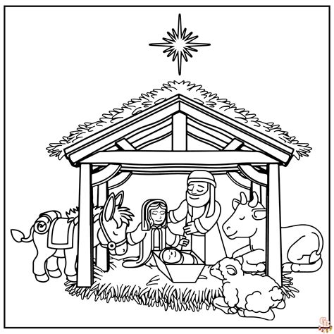 Coloring Page Manger Scene Jesus Coloring Pages Nativity Coloring | The ...