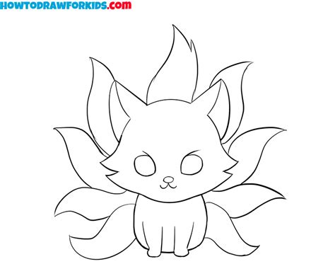 How to Draw a Nine-Tailed Fox - Easy Drawing Tutorial For Kids