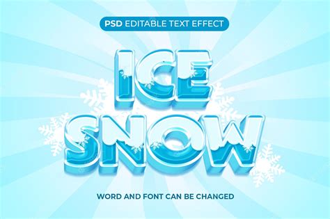 Premium PSD | Ice Snow Text Effect Psd 3D