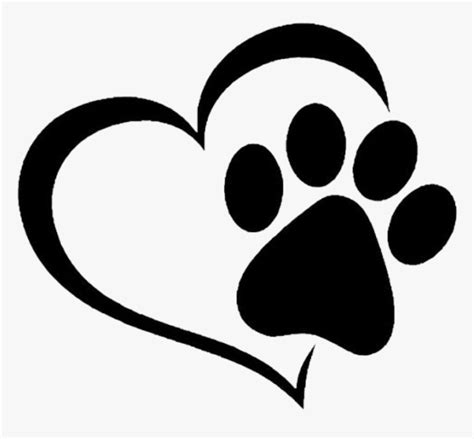 Transparent Paw Heart Clipart - Heart Cat Paw Print, HD Png Download - kindpng