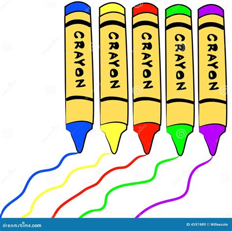 Colorful Crayons Drawing Royalty Free Stock Images - Image: 4597489