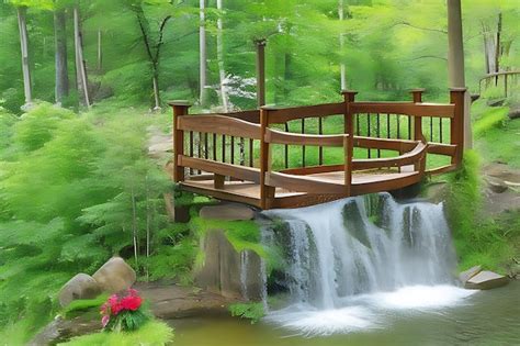 Premium AI Image | Cascading waterfalls that serenade their way into a tranquil lake