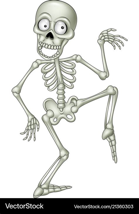 Cartoon funny human skeleton dancing Royalty Free Vector