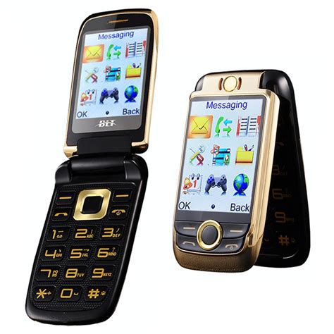 touch screen flip phone clamshell big button Russian keyboard cell phone dual screen dual SIM ...