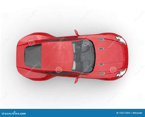 Red sports car - top view stock image. Image of power - 73217369