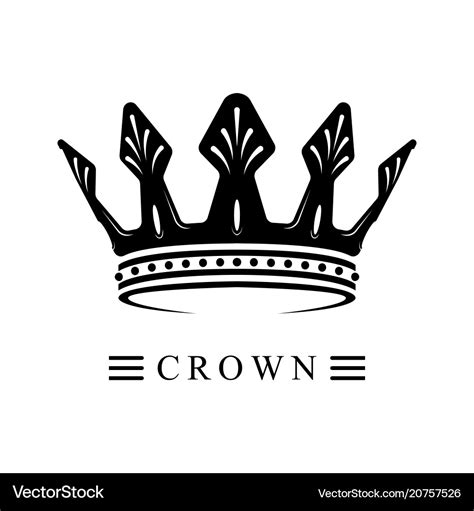 Black crown logo 02 Royalty Free Vector Image - VectorStock