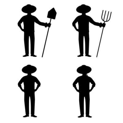 Farmer Silhouette Vector Art, Icons, and Graphics for Free Download