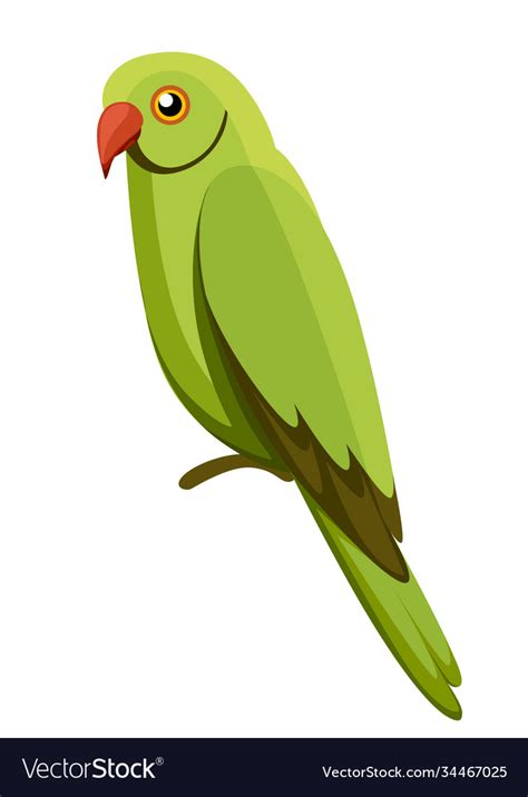 Green parrot bird parrot on branch posters Vector Image