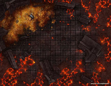 [OC] Fire Dragon Lair [22"x17"] : r/dndmaps