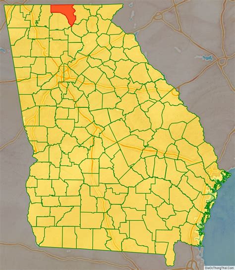 Map of Fannin County, Georgia - Thong Thai Real