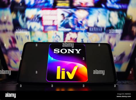 In this photo illustration, the Sony LIV logo is displayed on a smartphone screen Stock Photo ...