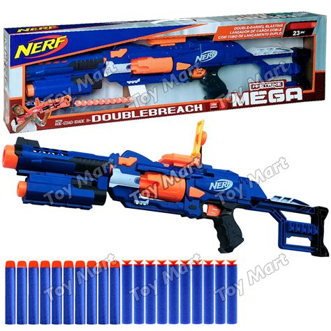 Nerf Doublebreach N-Strike Mega Double-Barrel Blasting Nerf Electric Toy Gun With 20Pcs Soft ...