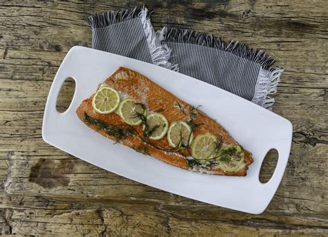 Slow roasted sockeye salmon with lemon and dill is simple to put ...