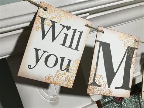 Will You Marry Me Banner Marriage Proposal Rustic Marry Me | Etsy