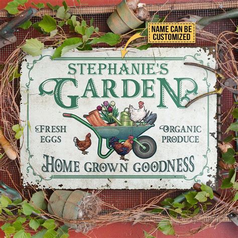 Personalized Garden Signs Garden Metal Sign Garden Decor | Etsy